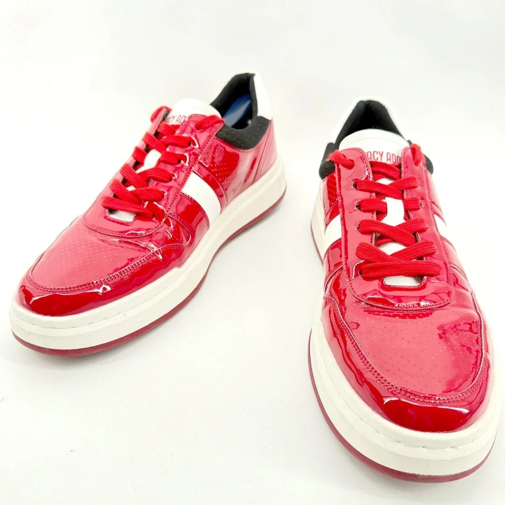 Stacy Adams Sneakers Mens 10.5M Red Patent Fashion Low Top Sporty Maxium